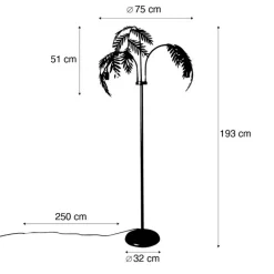 Vintage Stehlampe Antik Gold 3-flammig groß - Botanica