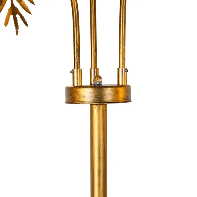 Vintage Stehlampe Antik Gold 3-flammig groß - Botanica