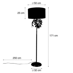 Vintage Stehlampe Antik Gold mit grünem Schirm - Linden