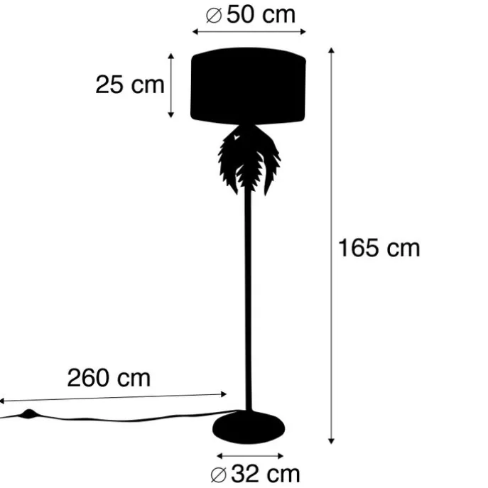 Vintage Stehlampe Gold mit Samtschirm Taupe 50 cm - Botanica