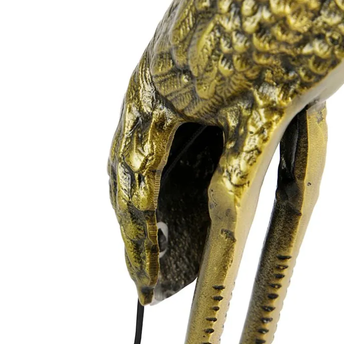 Vintage Stehlampe Messing Stoffschirm schwarz - Kranichvogel