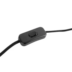 Vintage Stehlampe Messing Stoffschirm schwarz - Kranichvogel