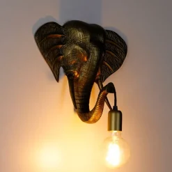 Vintage Wandlampe gold - Elefant