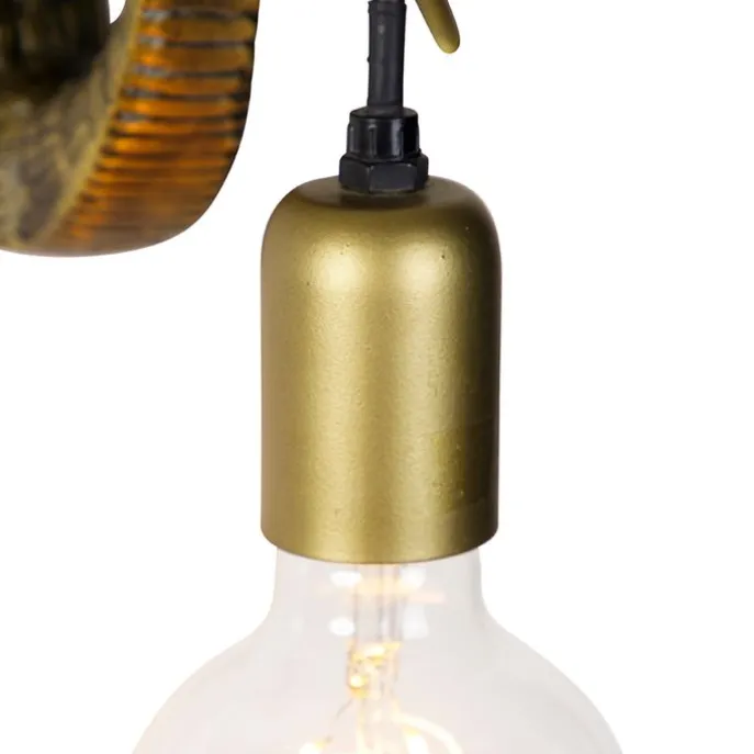 Vintage Wandlampe gold - Elefant