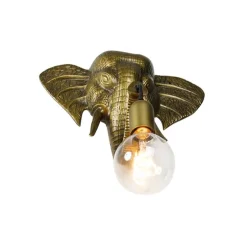 Vintage Wandlampe gold - Elefant