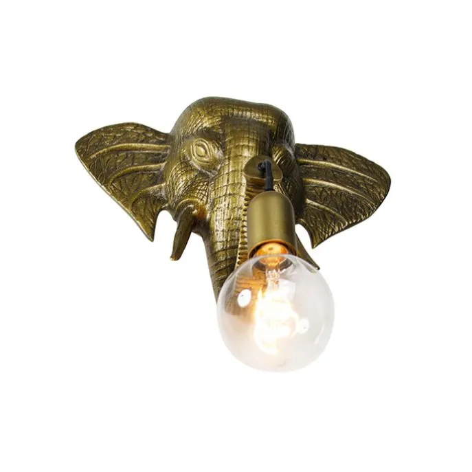 Vintage Wandlampe gold - Elefant