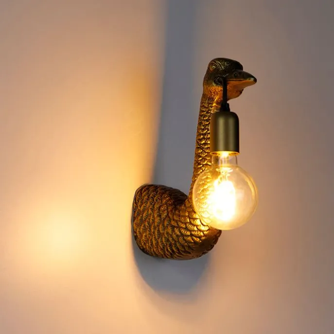 Vintage Wandlampe Messing - Kamelvogel