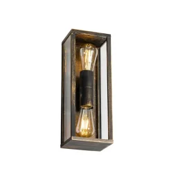 Vintage Wandleuchte Antikgold 38 cm 2-flammig IP44 - Charlois