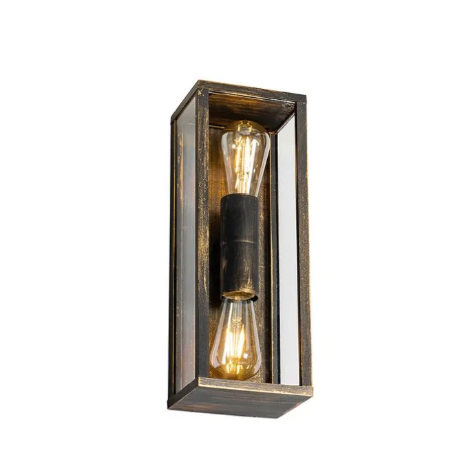 Vintage Wandleuchte Antikgold 38 cm 2-flammig IP44 - Charlois