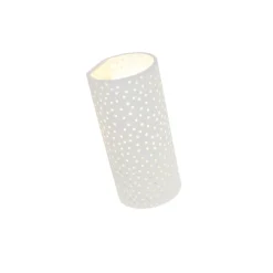 Vintage zylinderförmige Wandleuchte weiß Gips - Mahou