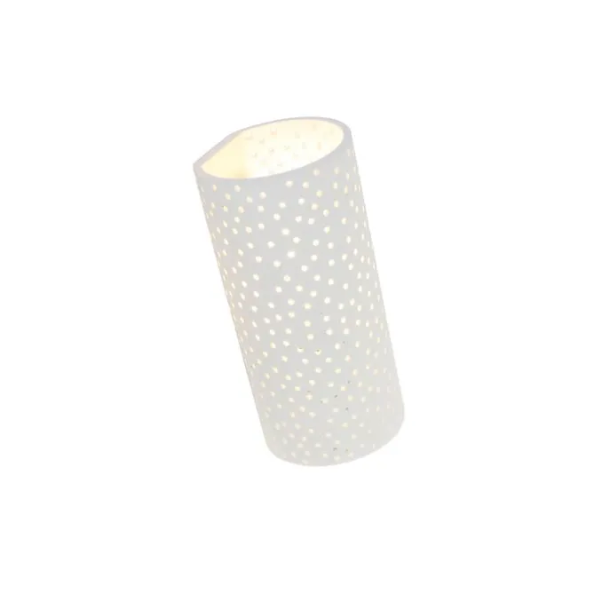 Vintage zylinderförmige Wandleuchte weiß Gips - Mahou