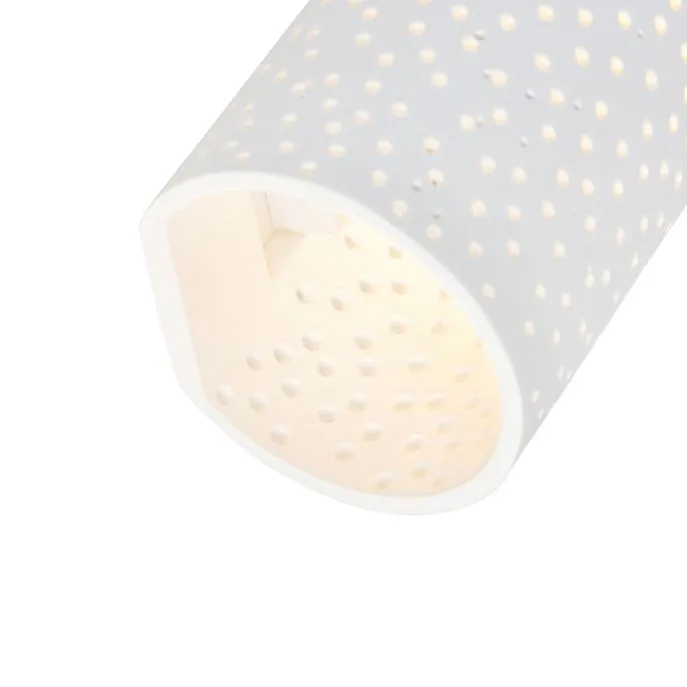 Vintage zylinderförmige Wandleuchte weiß Gips - Mahou