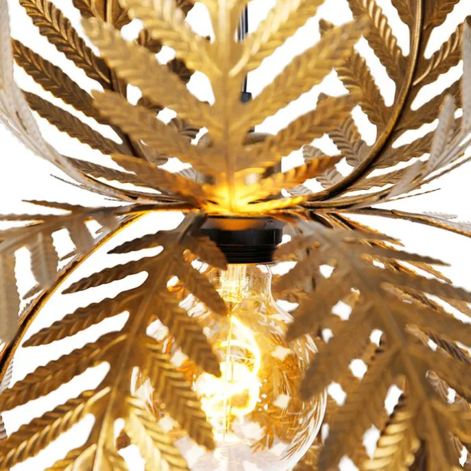 Vintage-Hängelampe Gold Federn - Botanica