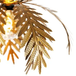 Vintage-Hängelampe Gold Federn - Botanica