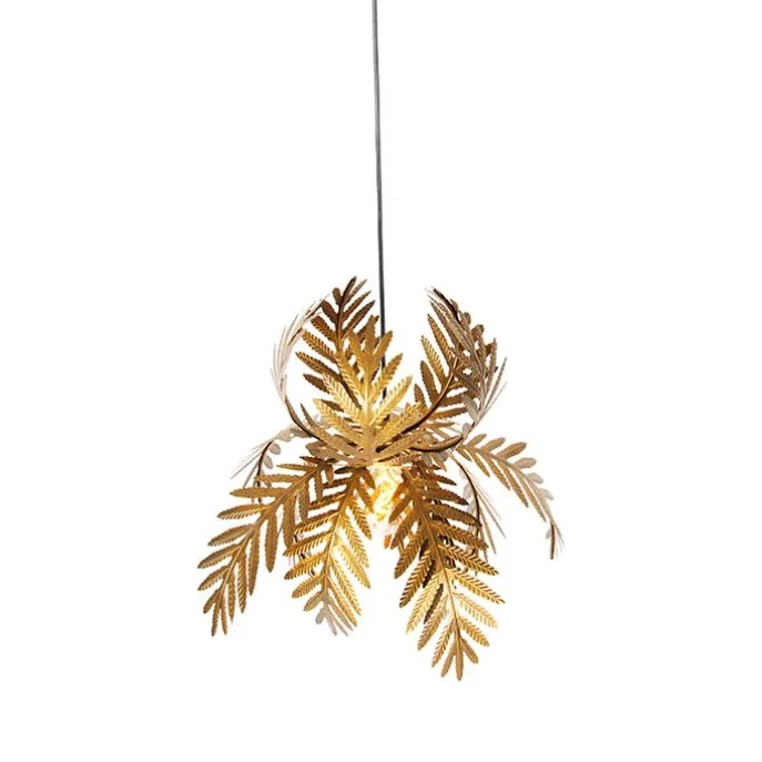 Vintage-Hängelampe Gold Federn - Botanica