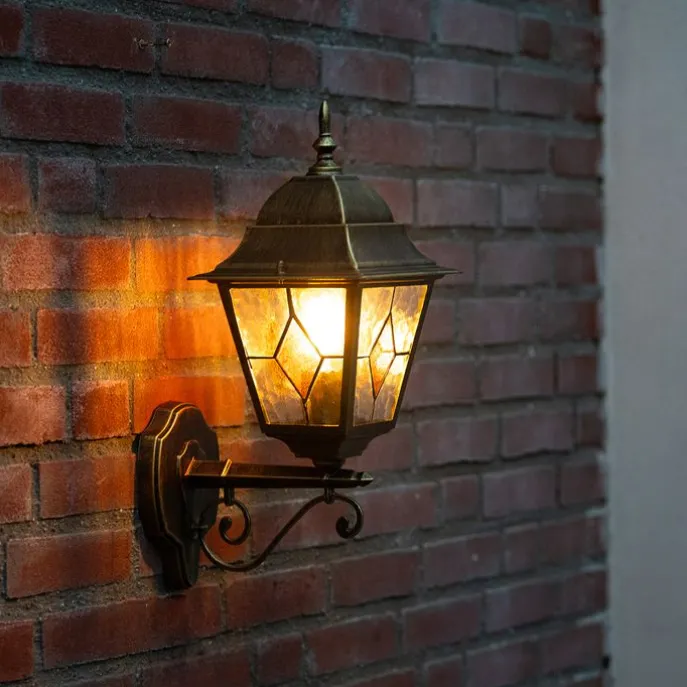 Vintage-Wandlaterne für den Außenbereich, antikgolden – Antigua Up