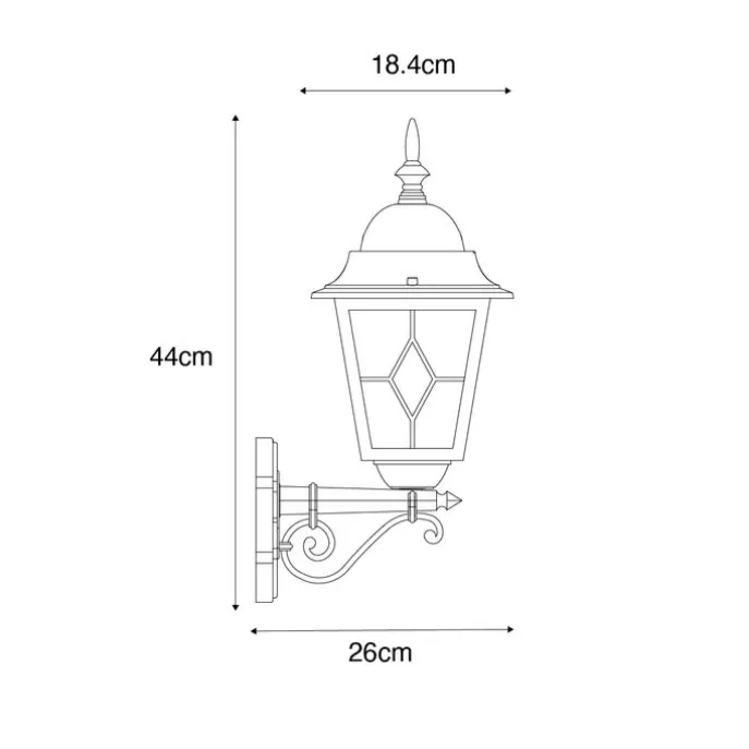 Vintage-Wandlaterne für den Außenbereich, antikgolden – Antigua Up