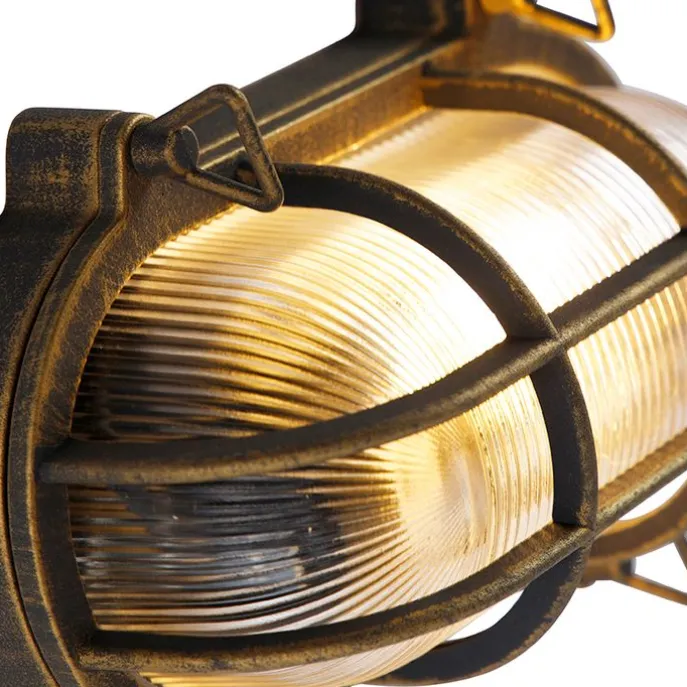 Wand- und Deckenleuchte Gold / Messing oval IP44 - Noutica