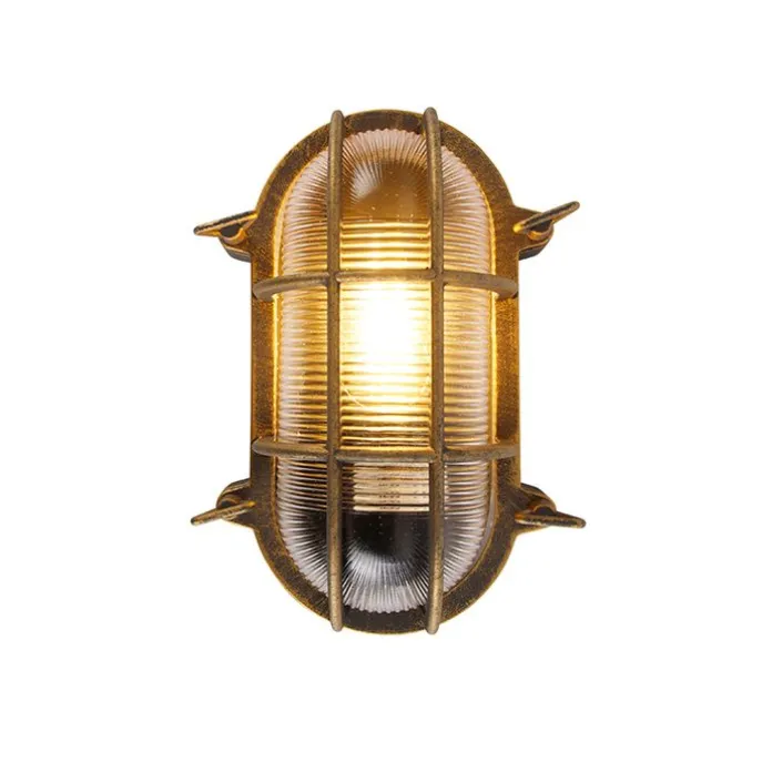 Wand- und Deckenleuchte Gold / Messing oval IP44 - Noutica