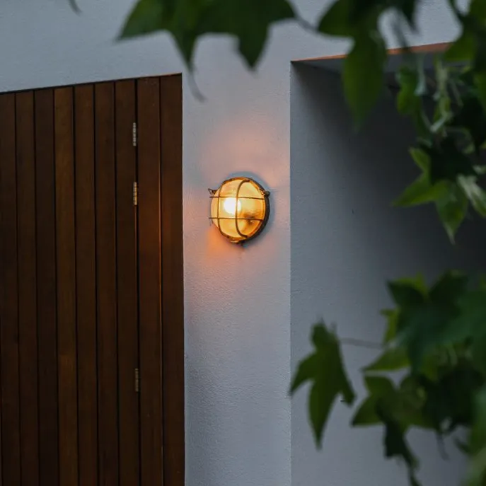 Wand- und Deckenleuchte Gold / Messing rund IP44 - Noutica