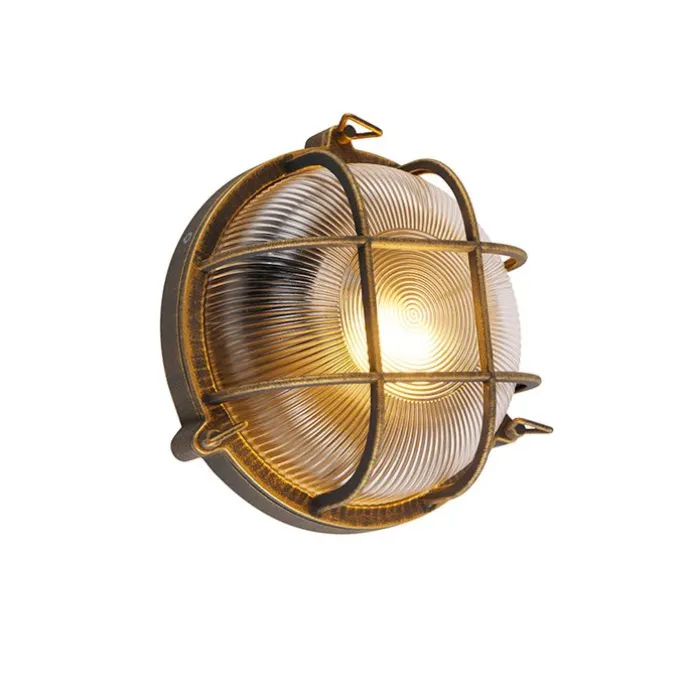 Wand- und Deckenleuchte Gold / Messing rund IP44 - Noutica