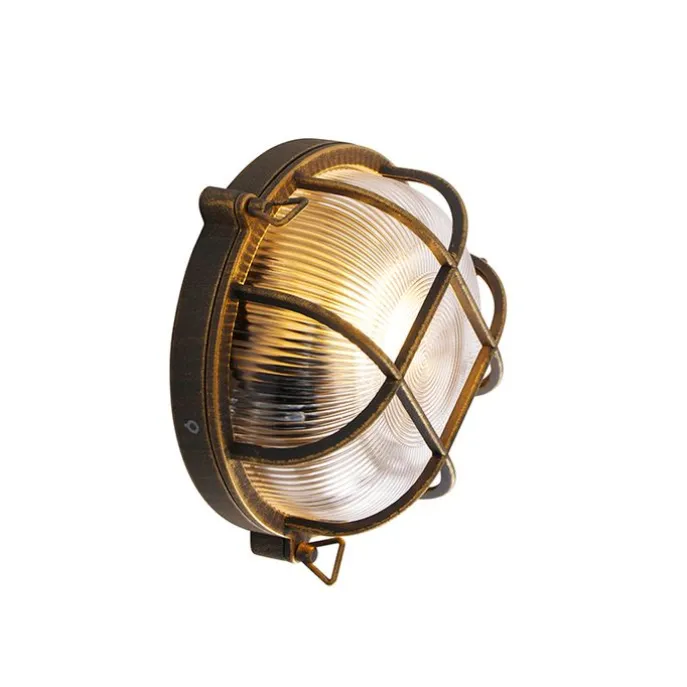 Wand- und Deckenleuchte Gold / Messing rund IP44 - Noutica