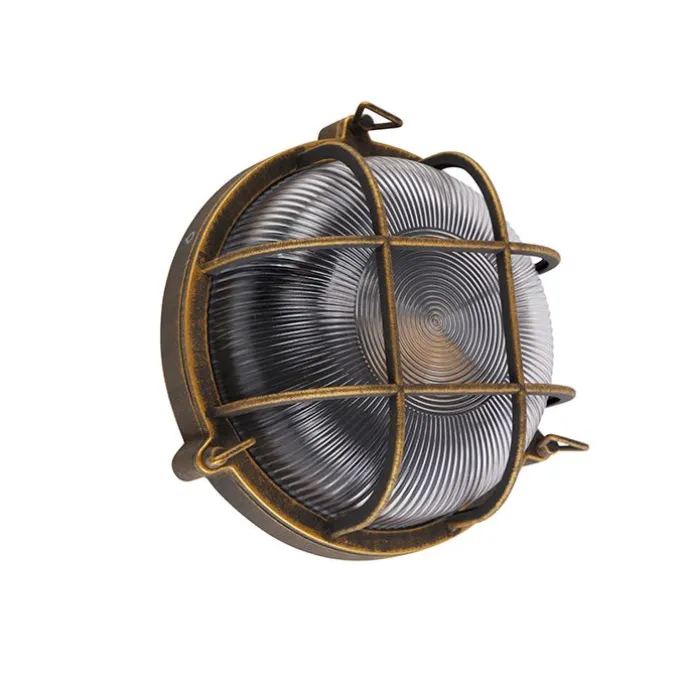 Wand- und Deckenleuchte Gold / Messing rund IP44 - Noutica