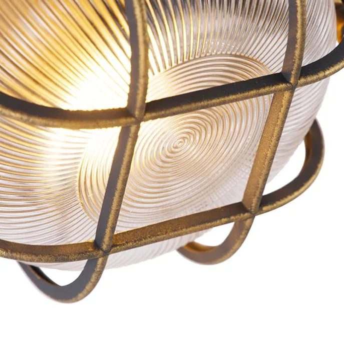 Wand- und Deckenleuchte Gold / Messing rund IP44 - Noutica