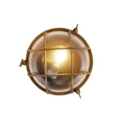 Wand- und Deckenleuchte Gold / Messing rund IP44 - Noutica