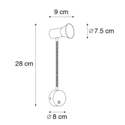 Wandleuchte Bronze mit Flexarm - Karin flex