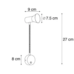 Wandleuchte Bronze mit Flexarm - Karin flex