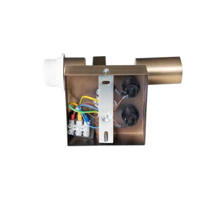 Wandleuchte Bronze mit Leselampe und Schirm 18 cm weiß - Brescia