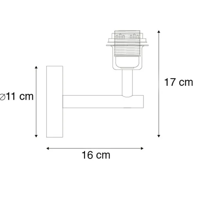 Wandleuchte Gold mit Schalter 1 Licht - Combi