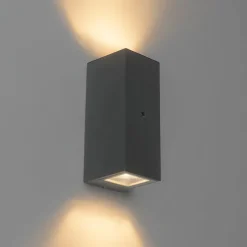 Wandleuchte grau IP44 mit Hell-Dunkel-Sensor - Baleno II