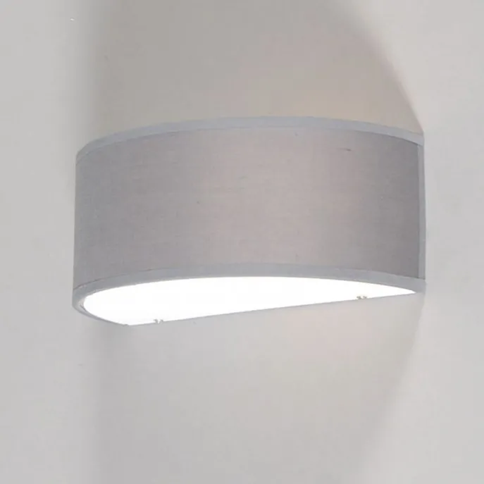 Wandleuchte grau mit halbrunder Schirm - Drum