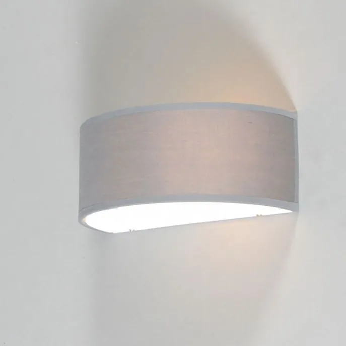 Wandleuchte grau mit halbrunder Schirm - Drum