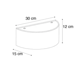 Wandleuchte Landhausstil halbrund schwarz - Drum