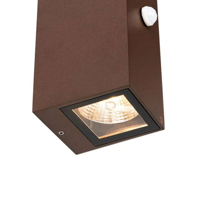 Wandleuchte rostbraun 2-flammig GU10 AR70 IP44 mit Bewegungssensor - Baleno