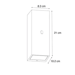 Wandleuchte rostbraun 2-flammig GU10 AR70 IP44 mit Bewegungssensor - Baleno