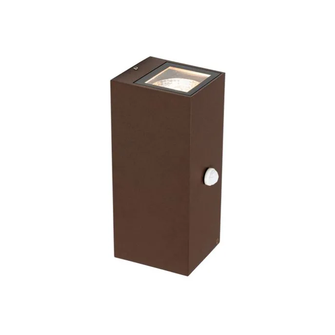 Wandleuchte rostbraun 2-flammig GU10 AR70 IP44 mit Bewegungssensor - Baleno