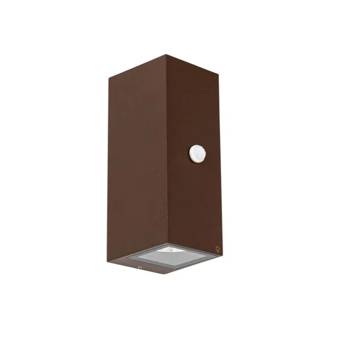Wandleuchte rostbraun 2-flammig GU10 AR70 IP44 mit Bewegungssensor - Baleno