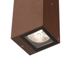 Wandleuchte rostbraun 2-flammig GU10 AR70 IP44 mit Hell-Dunkel-Sensor - Baleno