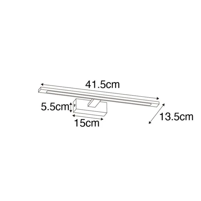 Wandleuchte schwarz 41,5 cm inkl. LED IP44 - Jerre