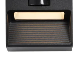 Wandleuchte schwarz inkl. LED IP54 mit Bewegungssensor Solar - Border