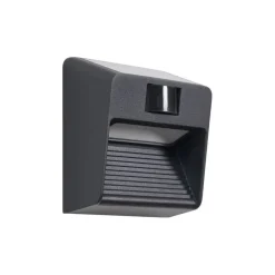 Wandleuchte schwarz inkl. LED IP54 mit Bewegungssensor Solar - Border