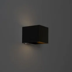 Wandleuchte schwarz inkl. LED und Touchdimmer wiederaufladbar - Joris