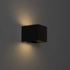 Wandleuchte schwarz inkl. LED und Touchdimmer wiederaufladbar - Joris