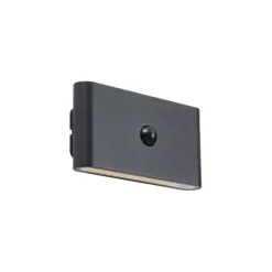 Wandleuchte schwarz Lux Sensor Magnetisch inkl. LED Wiederaufladbar - Batt