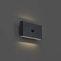 Wandleuchte schwarz Lux Sensor Magnetisch inkl. LED Wiederaufladbar - Batt