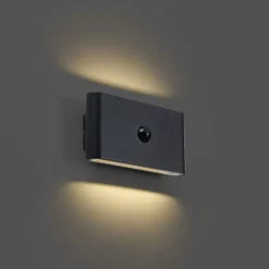 Wandleuchte schwarz Lux Sensor Magnetisch inkl. LED Wiederaufladbar - Batt